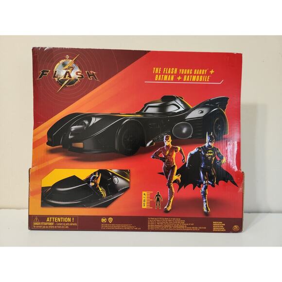 (NEW) DC The Flash Young Barry Batman Batmobile 3 Pack Spin Master 4” Inch 2023 - Picture 6 of 6